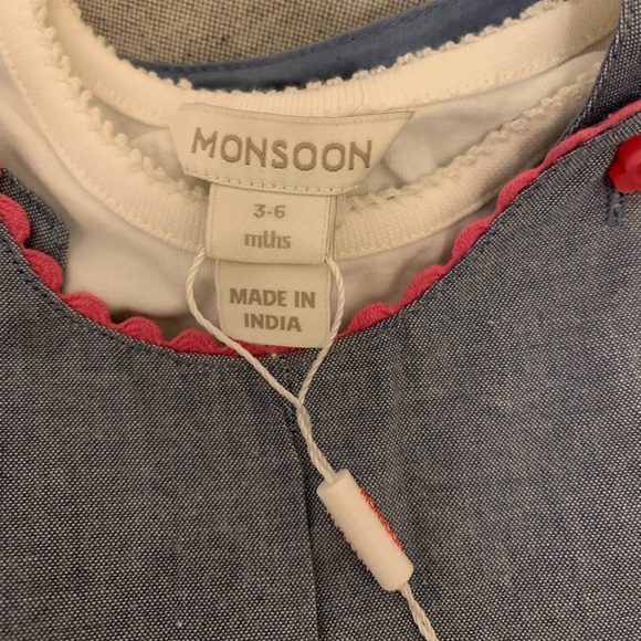 Monsoon baby girls 3-6 months matching set dress - Picture 3 of 6
